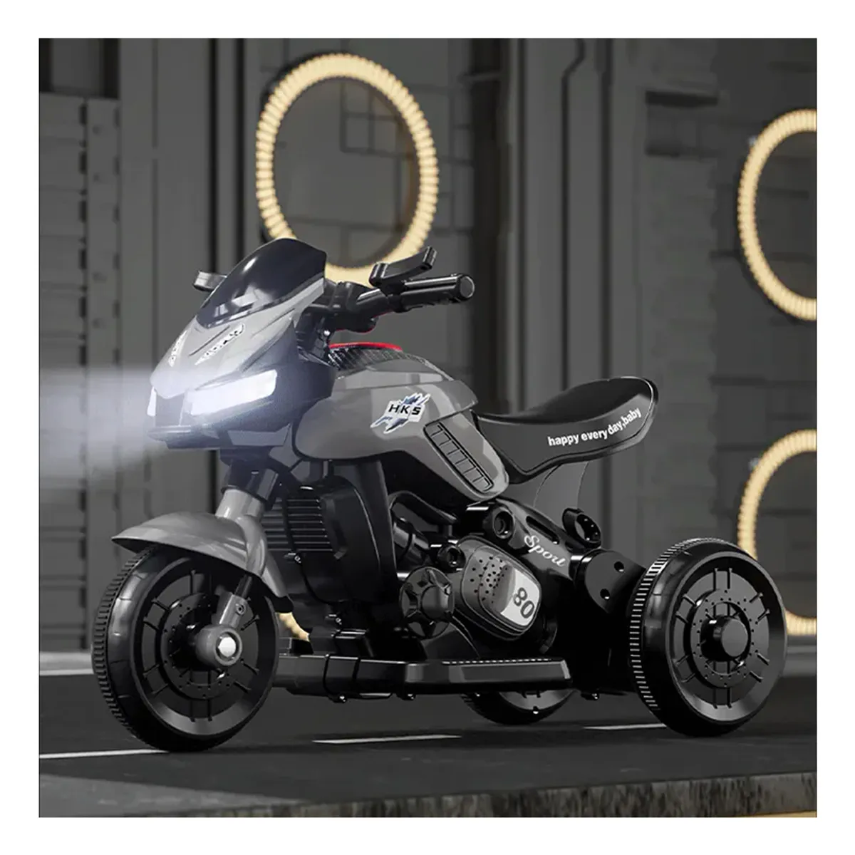 U BUY - Moto cochecito moto de juguete para niños gris