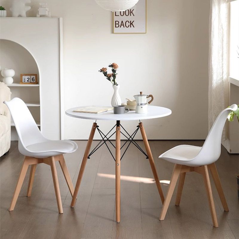 PANDALINO - Comedor Moderno Mesa Estela 80cm + 2 Sillas Tulip - Diseño Nórdico