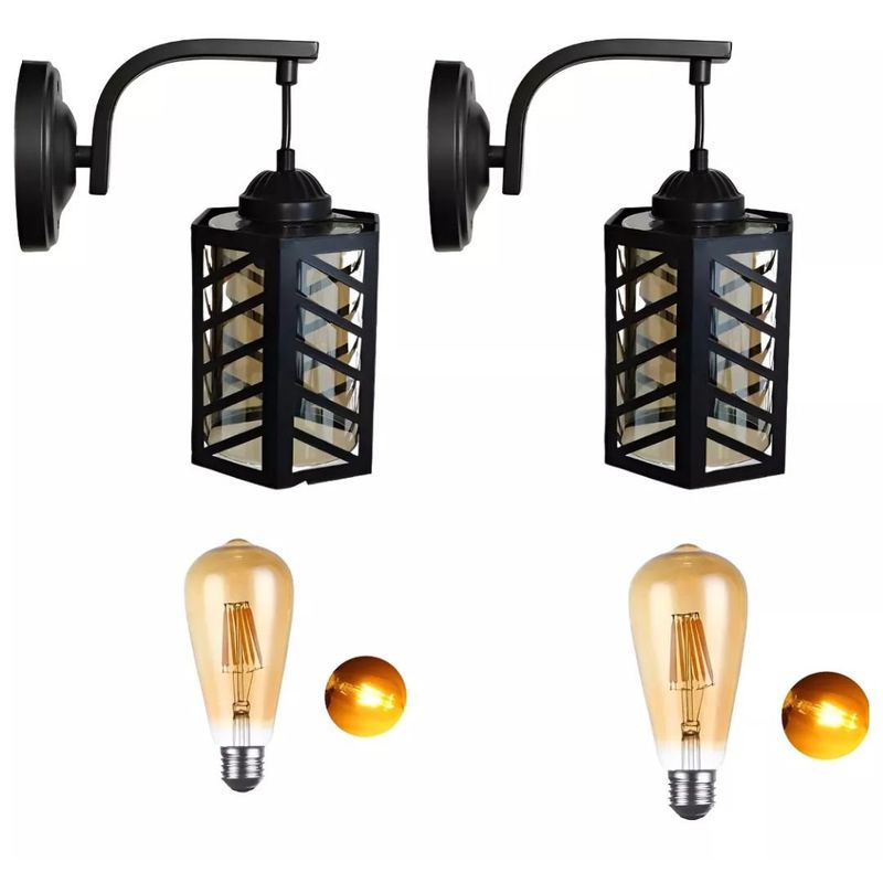WANT - Pack X 2 Aplique Moderno Porta Ampolleta E27 Incluidas