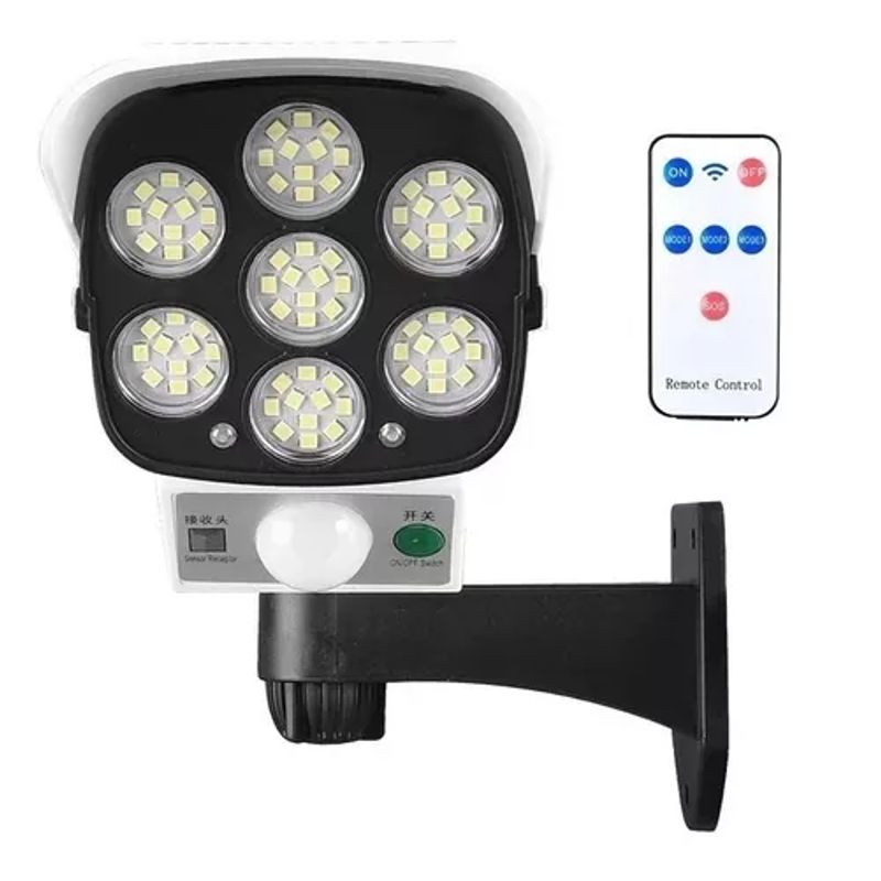 GENERICO - Foco Solar Tipo Camara Sensor De Movimiento + Control Remoto