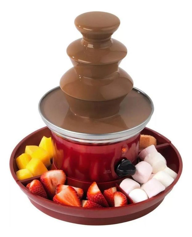 IMPORTCLICK Cascada Fondue Chocolate 3 Niveles Bandeja Rojo - Rojo