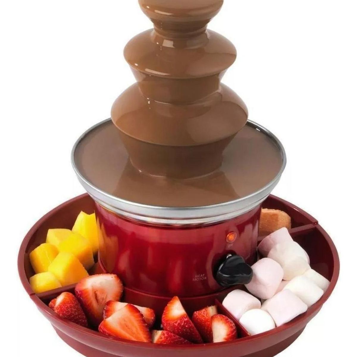 IMPORTCLICK - Cascada Fondue Chocolate 3 Niveles Bandeja Rojo - Rojo