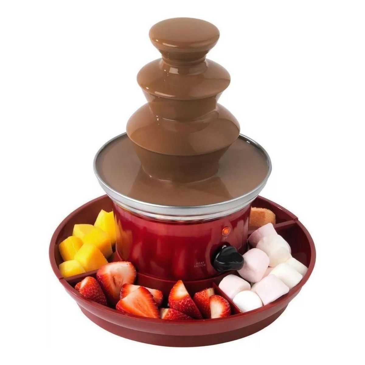 IMPORTCLICK - Cascada Fondue Chocolate 3 Niveles Bandeja Rojo - Rojo