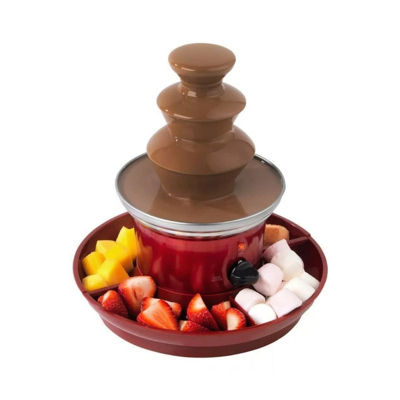 IMPORTCLICK - Cascada Fondue Chocolate 3 Niveles Bandeja Rojo - Rojo