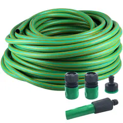 GENERICO - Manguera Jardin Flexible 1/2 Pulgada 50 Metros Con Acoples Dicas