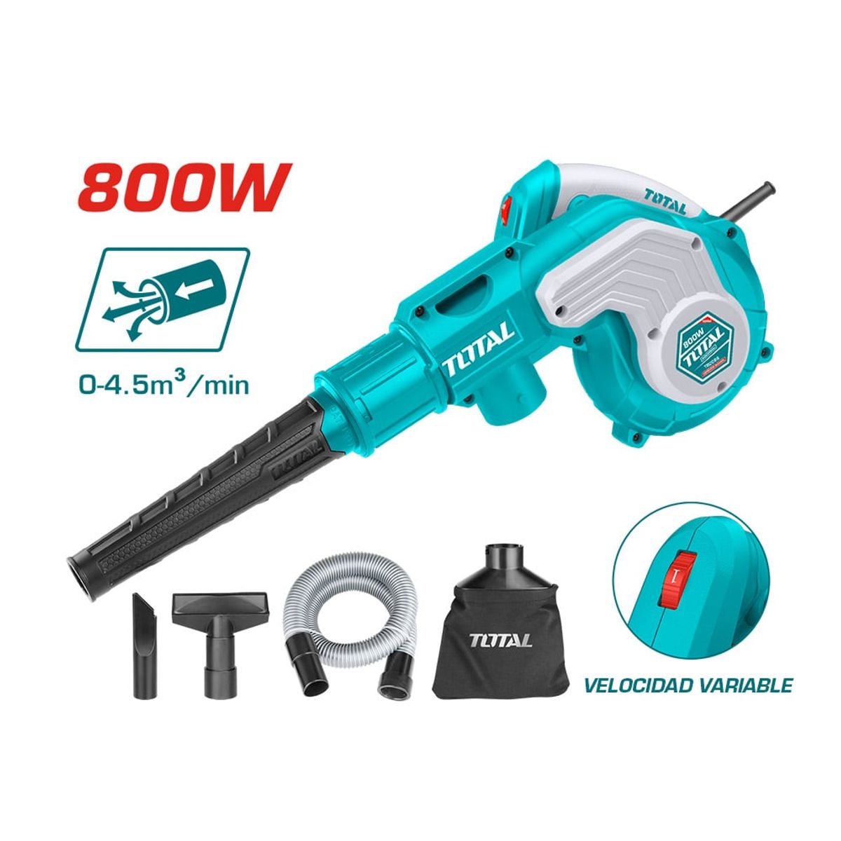 TOTAL TOOLS - Soplador Aspirador Industrial 800W Total