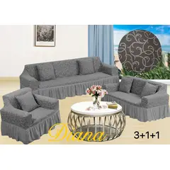 GENERICO - JUEGO DE FUNDAS DE SILLON TURCAS 3 C +1C+1C GRIS OSCURO