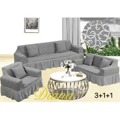 GENERICO - JUEGO DE FUNDAS DE SILLON TURCAS 3 C +1C+1C GRIS