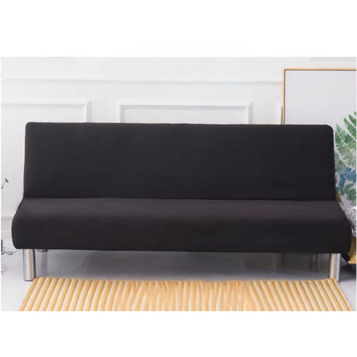 GENERICO - FUNDO DE FUTON CUADRILLE NEGRO 160x230