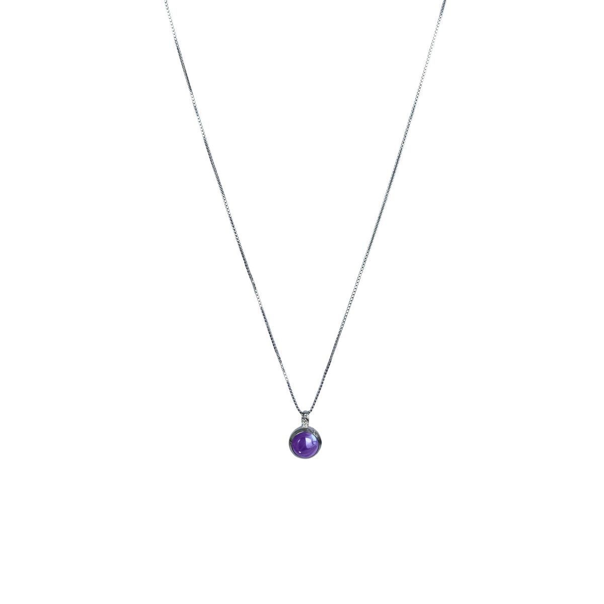 COGGIOLA - Collar Amatista Redondo Veneciana Plata Fina 925