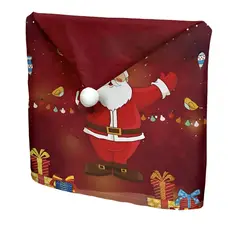GENERICO - Pack 6 fundas de respaldo de sillas navidad con pompón 25n9