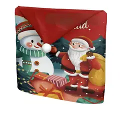 GENERICO - Pack 6 fundas de respaldo de sillas navidad con pompón 25n10