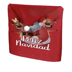 GENERICO - Pack 6 fundas de respaldo de sillas navidad con pompón 25n7