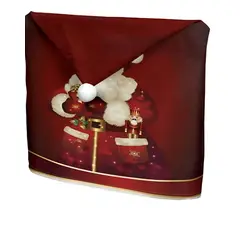 GENERICO - Pack 6 fundas de respaldo de sillas navidad con pompón 25n6