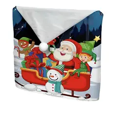 GENERICO - Pack 6 fundas de respaldo de sillas navidad con pompón 25n5