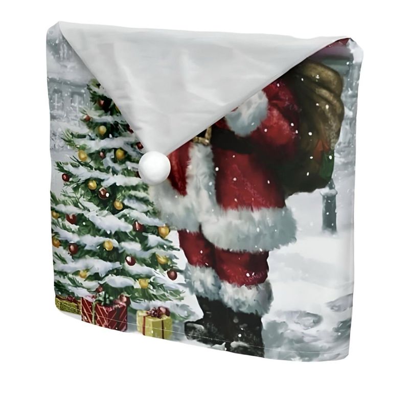 GENERICO - Pack 6 fundas de respaldo de sillas navidad con pompón 25n3