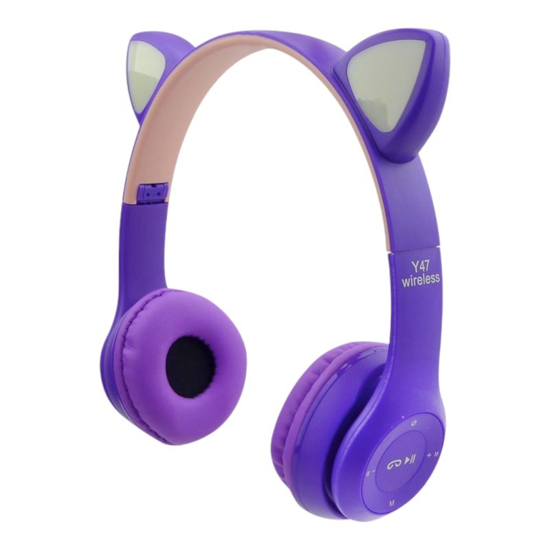 GENERICO - Audifonos Para Niños Bluetooth Orejas Con Luz RGB morado