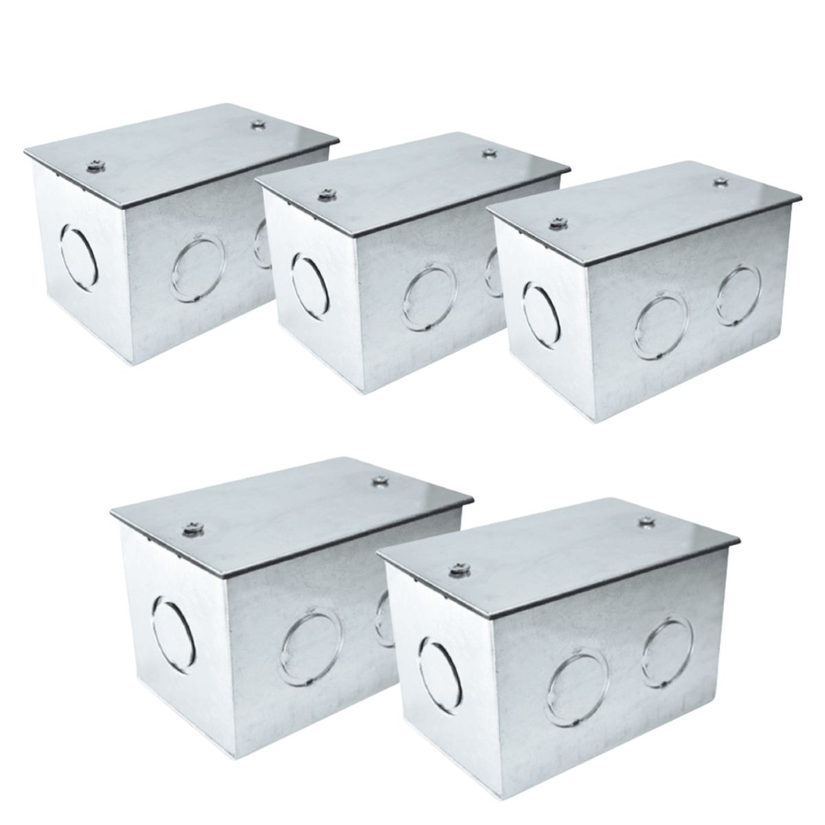 GENERICO - Pack 5 Unidades – Caja Metálica Zincada 100×65×65 mm con Prepicado