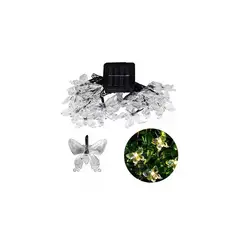 UNIVERSAL - Guirnaldas Solares Mariposa 4m Amarilla Luz Decorativa Jardin Solar