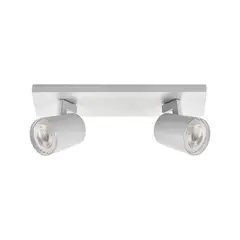 GENERICO - Foco Spot LED Track Light 2xGU10 Blanco Incluye Ampolleta Fría