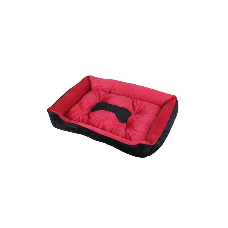 GENERICO - Cama Ortopédica para Perros 80x60cm Negra-Roja
