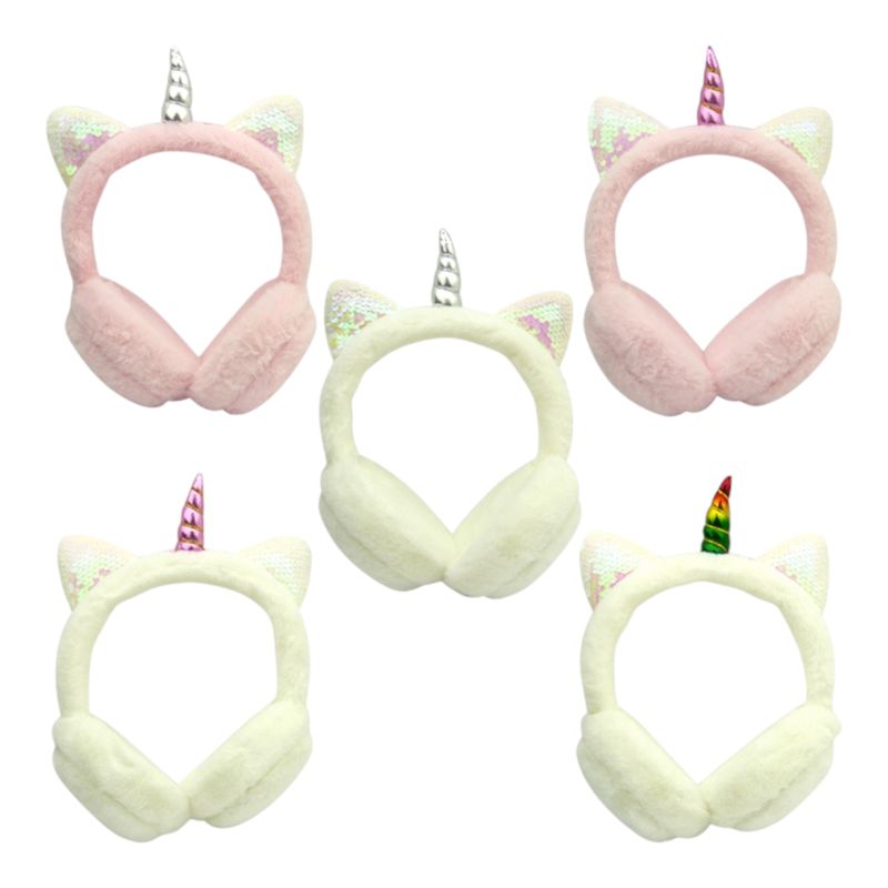 GENERICO - Audifonos Para Niños Con Cable Orejas De Gato Con Luz Peluche blanco
