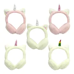 GENERICO - Audifonos Para Niños Con Cable Orejas De Gato Con Luz Peluche blanco