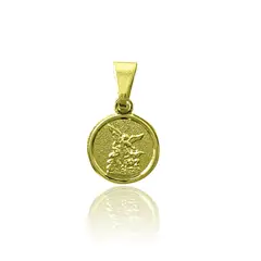 ANDREA COGGIOLA JOYAS - Colgante Medalla San Miguel Arcángel 12mm Enchapado Oro 18K