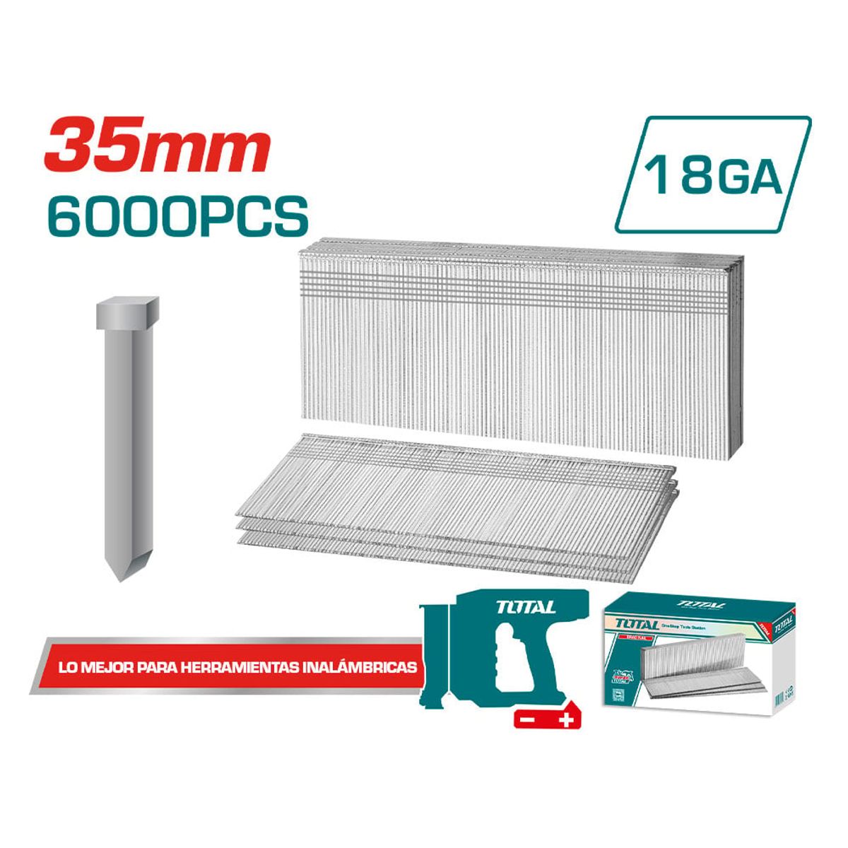 TOTAL TOOLS - Clavo Metal 35mm 6000 piezas Super Total
