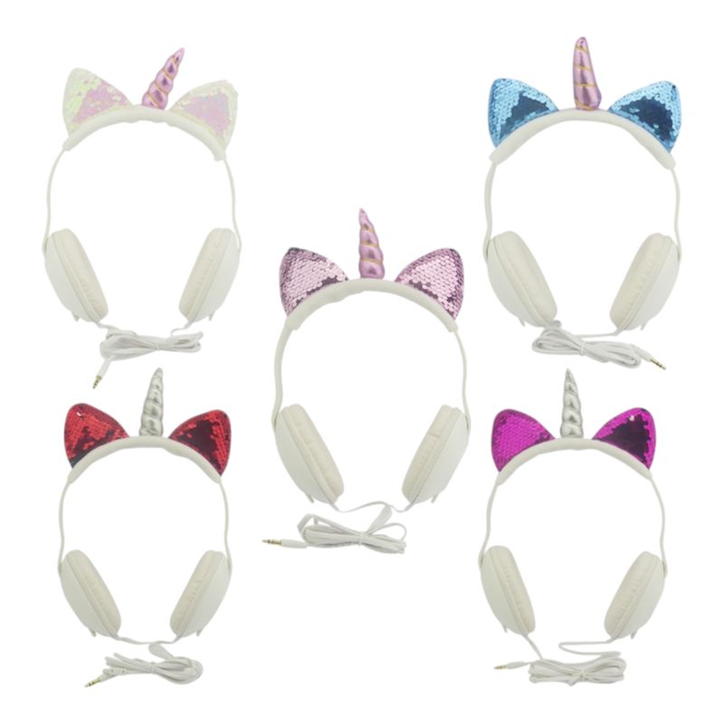 GENERICO - Audifonos pc xbox celular Para Niños De Cintillo Unicornio celeste