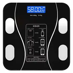 CRUSEC - Balanza Bascula Pesa Digital Bluetooth Inteligente Smart - Negro