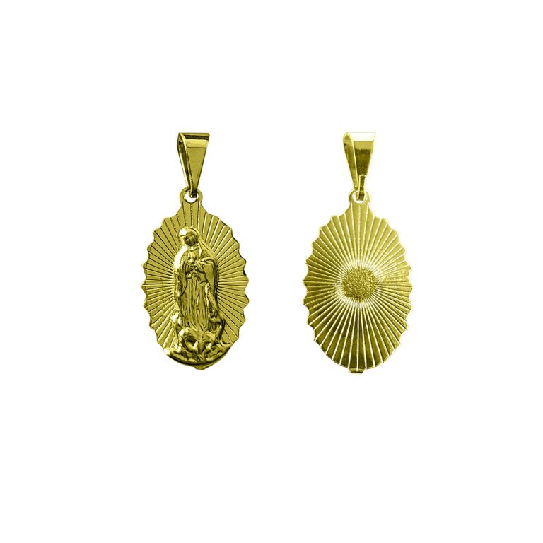 Colgante Medalla Guadalupe Irregular 11mm Enchapado Oro 18K Dorado TALLA UNICA