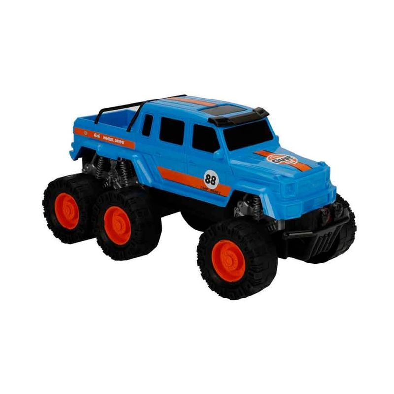 GENERICO - VEHICULO DE FRICCION AZUL 6X6 JUGUETE PARA NIÑOS