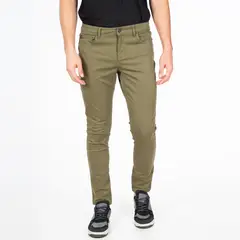 ELLUS - Pantalón New Slim Tiro Medio Verde Oliva AMC15252