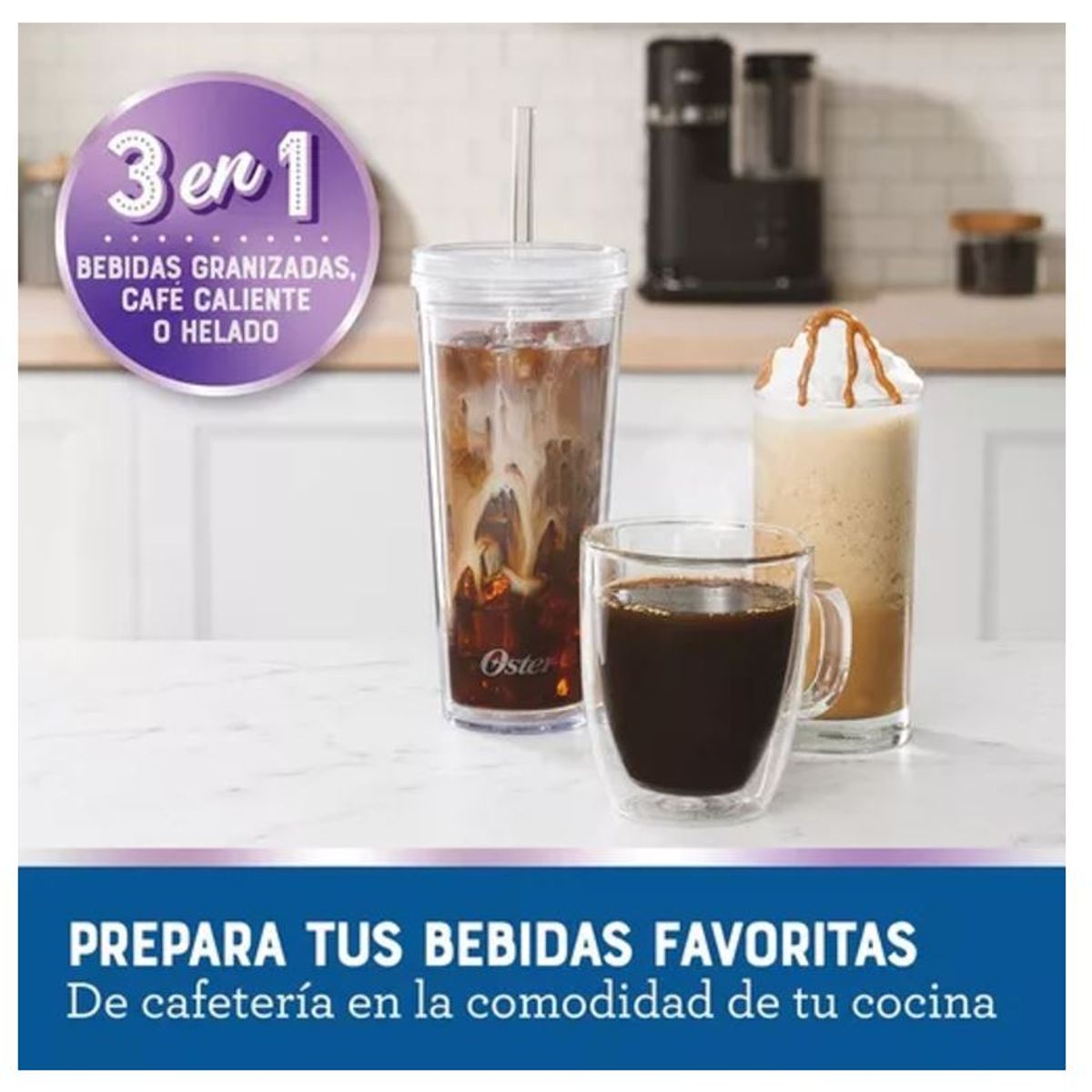 OSTER - Cafetera Frappé Oster® Con Licuadora Bvstdc03b Negro