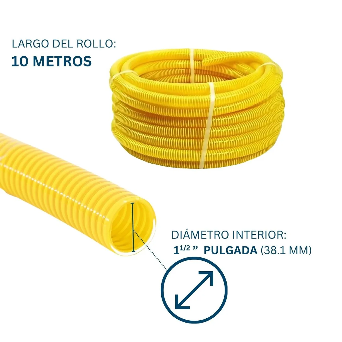 GENERICO - Manguera De Succion Motobomba 1 1/2 Pulgada 10 Metros Ferretools