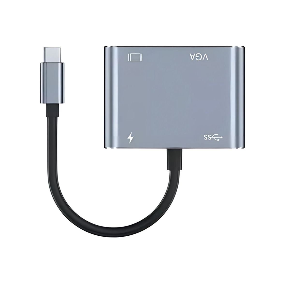 GENERICO - Hub Adaptador USB-C 4 en 1 Vga Hdmi USB 30 USB-C 4K HD.