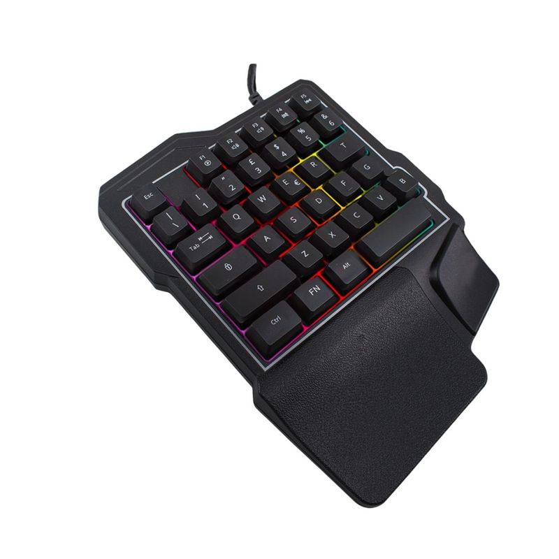 GENERICO - Teclado Game Una Mano Mini Keyboard Rgb 35 Teclas Ergonomico