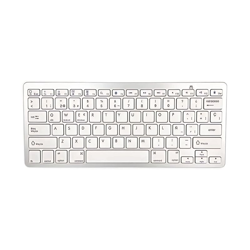 GENERICO - Teclado Inalámbrico Bluetooth Para PC Tablet Telefono Blanco