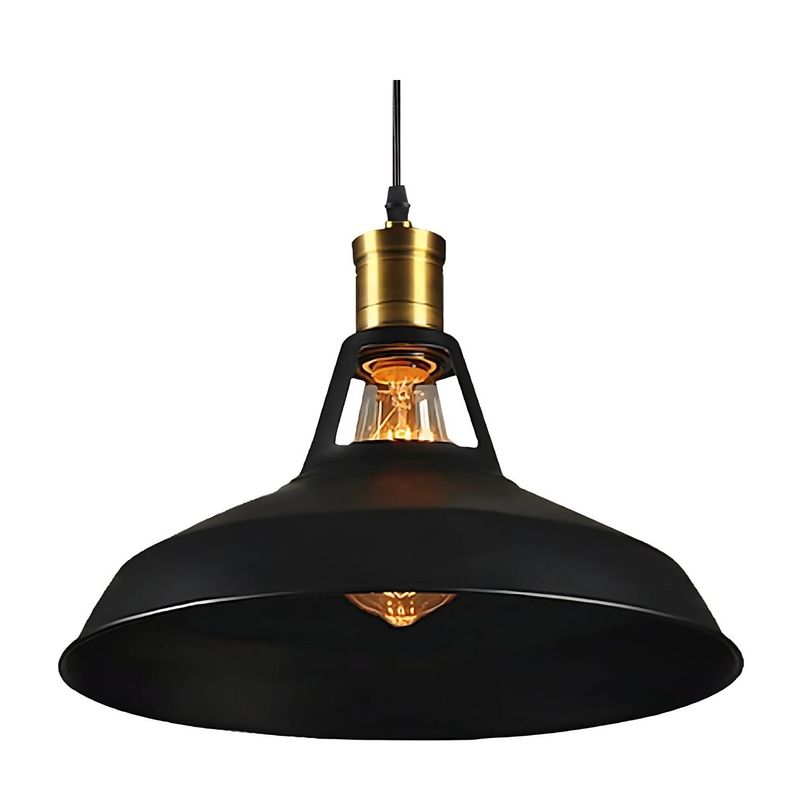 GENERICO - Lampara Colgante De Techo Vintage Retro Decoracion Negro.