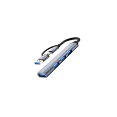 GENERICO - Multiplicador Puertos Hub Usb 30 Con Otg Tipo C Metalico
