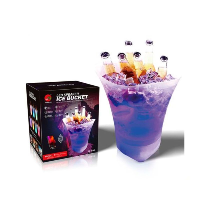 GENERICO - Cubitera Speaker Hielera Luz Led Para Fiesta Hogar Eventos