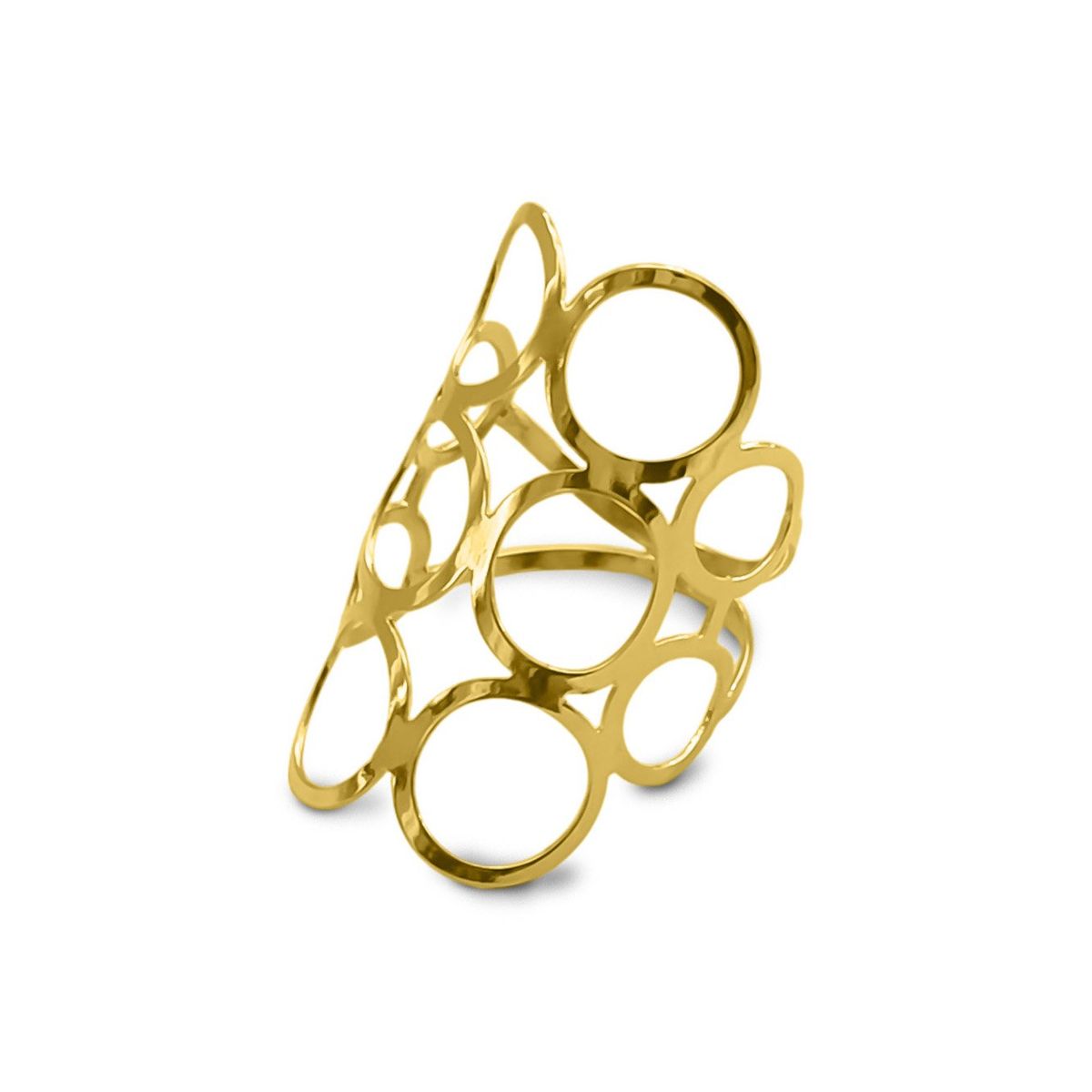 COGGIOLA - Anillo Emilia Círculos Enchapado Oro 18K