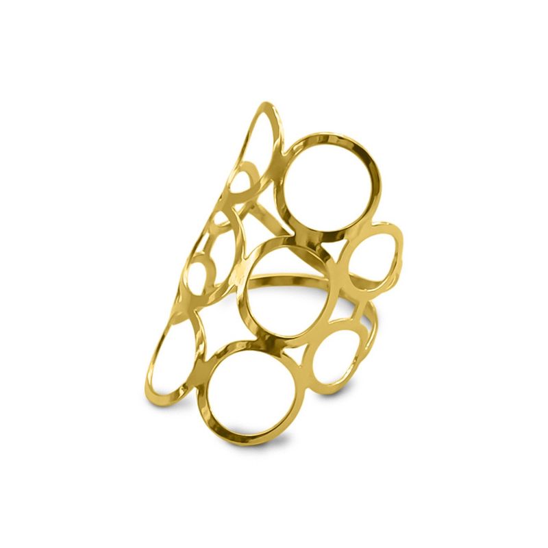 ANDREA COGGIOLA JOYAS - Anillo Emilia Círculos Enchapado Oro 18K