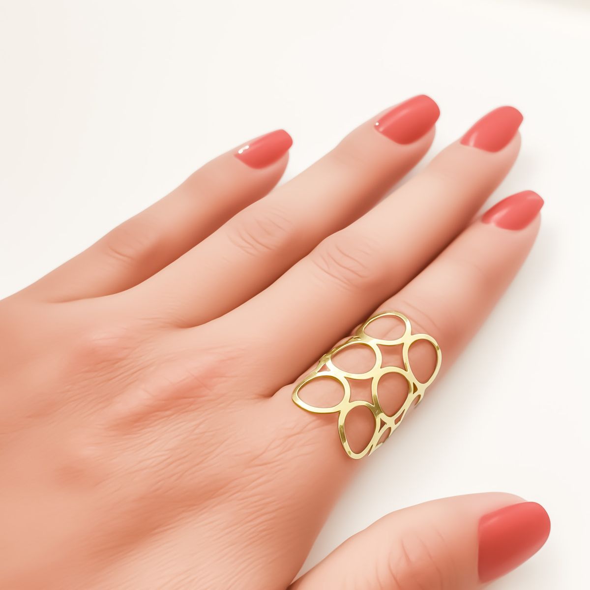 COGGIOLA - Anillo Emilia Círculos Enchapado Oro 18K
