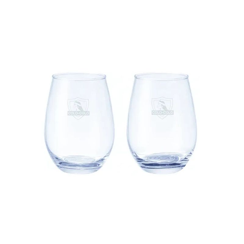 GLASSO - Set 2 Vasos Glasso Colo Colo Premium Bar Quincho Bbq