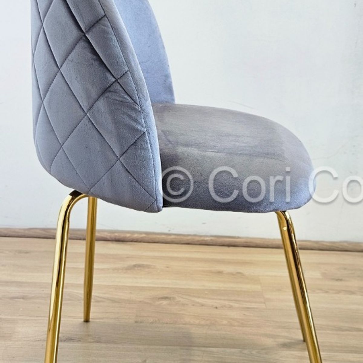 CORI CORI - Silla GOLD Bread Velvet Gris