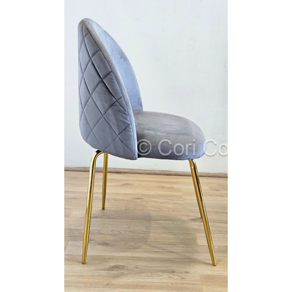 CORI CORI - Silla GOLD Bread Velvet Gris