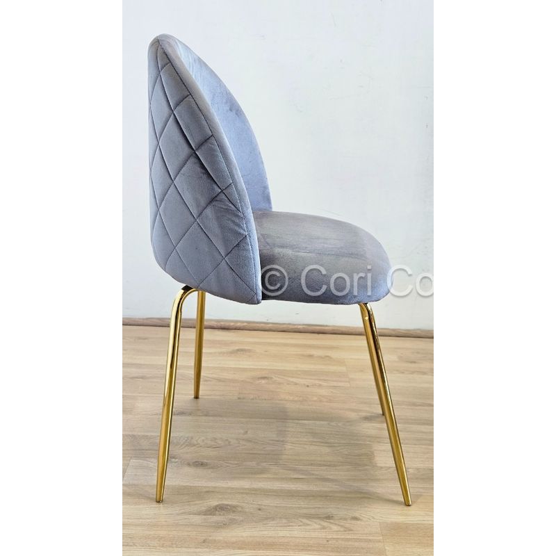 CORI CORI - Silla GOLD Bread Velvet Gris