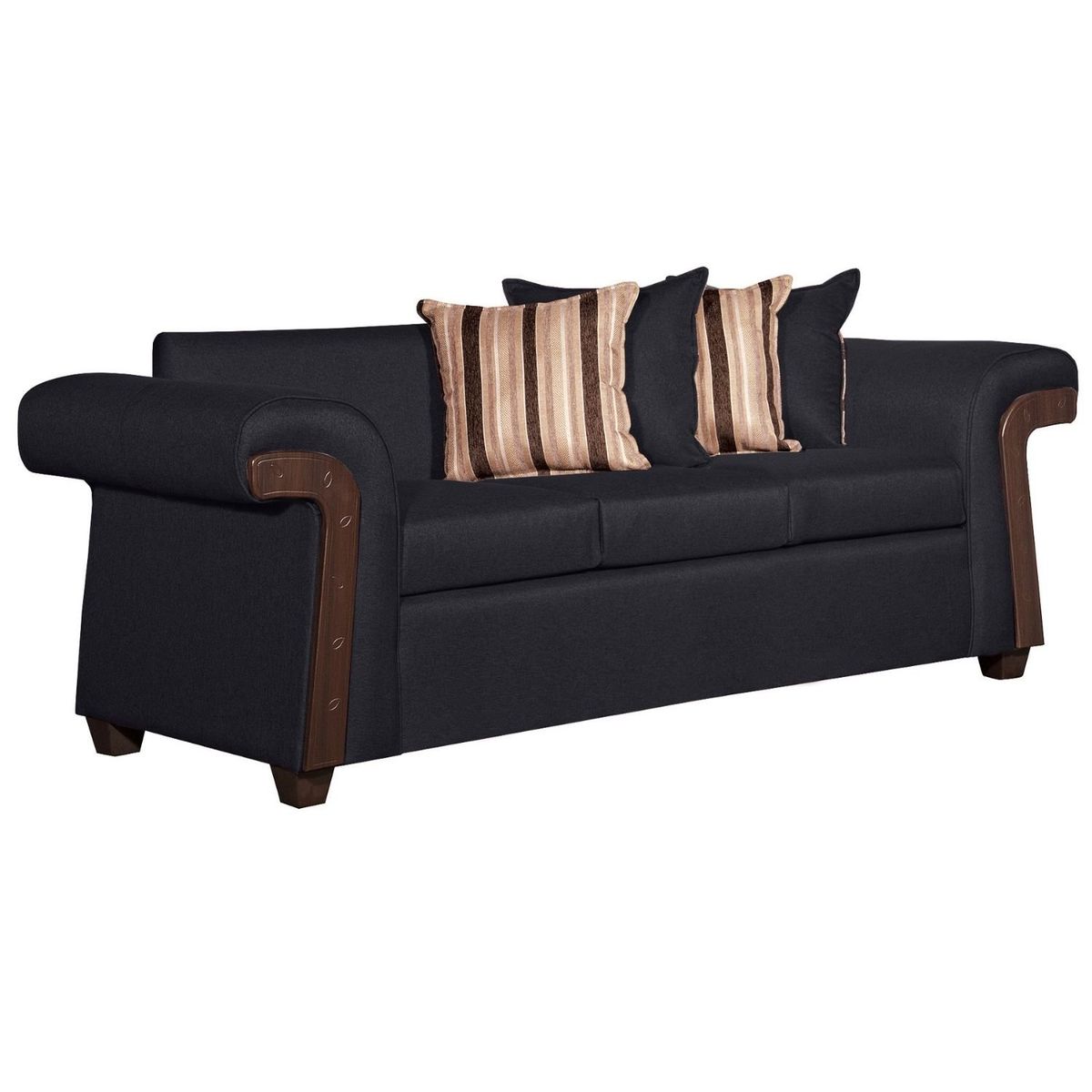 RUZAM MOBEL - SOFÁ 3 CUERPOS NAPOLES NEGRO